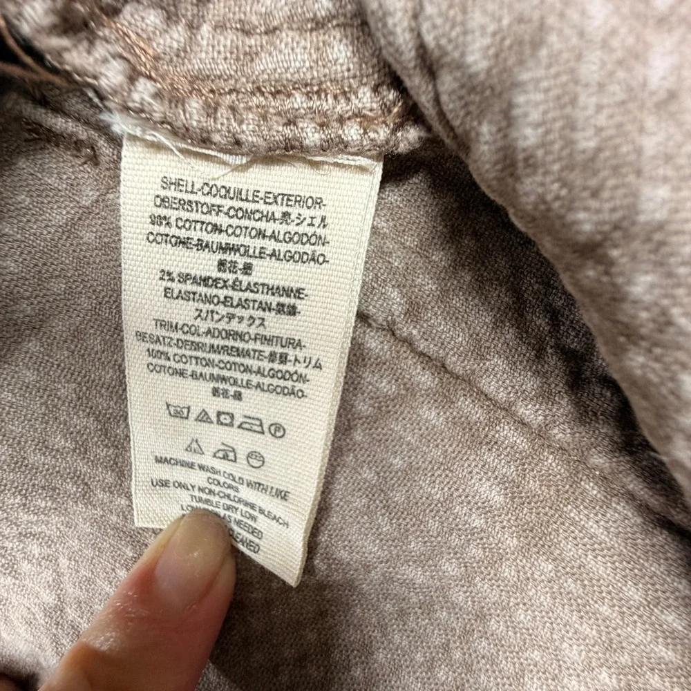 Free People Tan Corduroy Flare Pants Brown Boho Patch Pocket Size 4